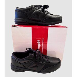 Propet Washable Walker Size 7.5 M Black Leather Sneaker Comfort Arch NWB